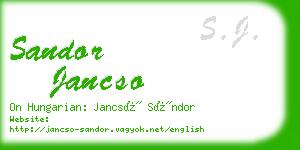 sandor jancso business card